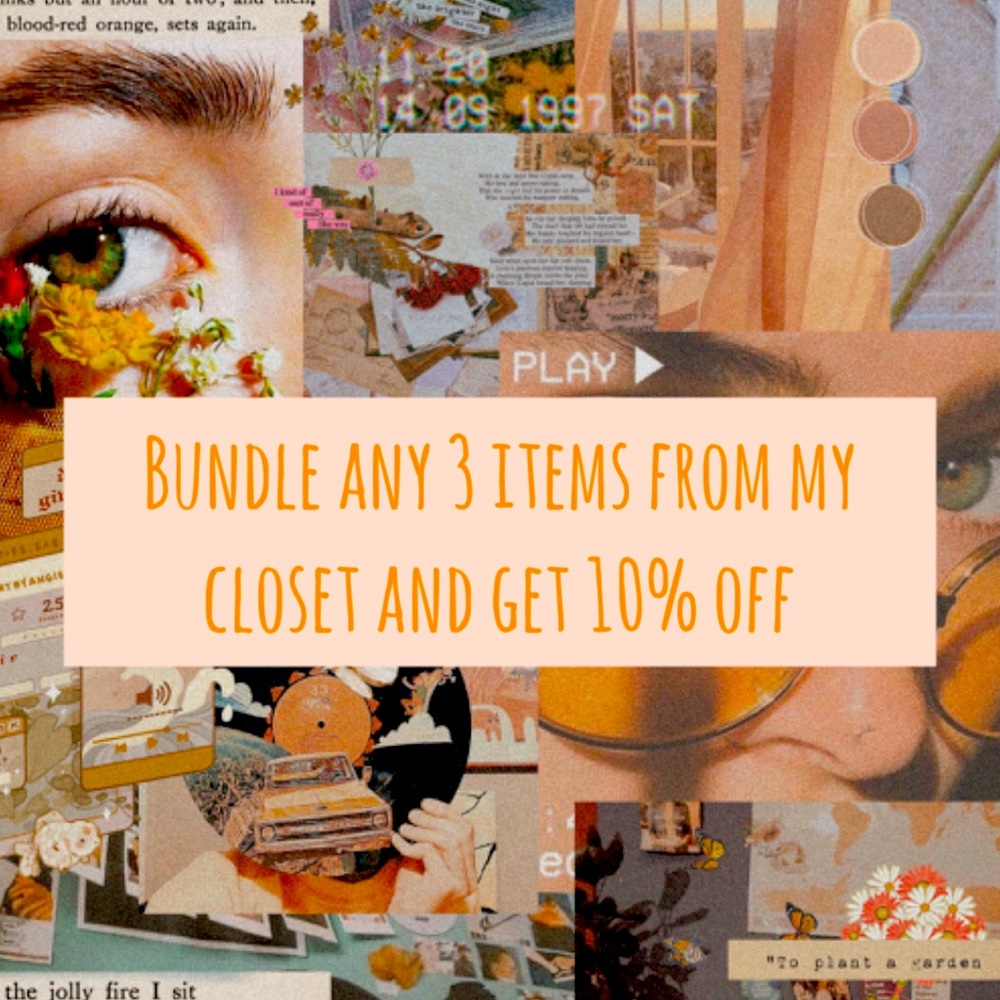 Bundle any three items in my closet for 10% off